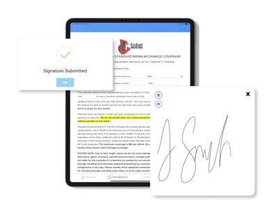Customer Signatures with Contracts